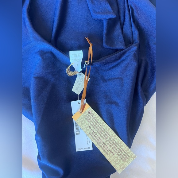 Bellissima Elegant Midnight Blue Halter Swimsuit Swarovski crystals Sz XL NWT - Picture 8 of 10